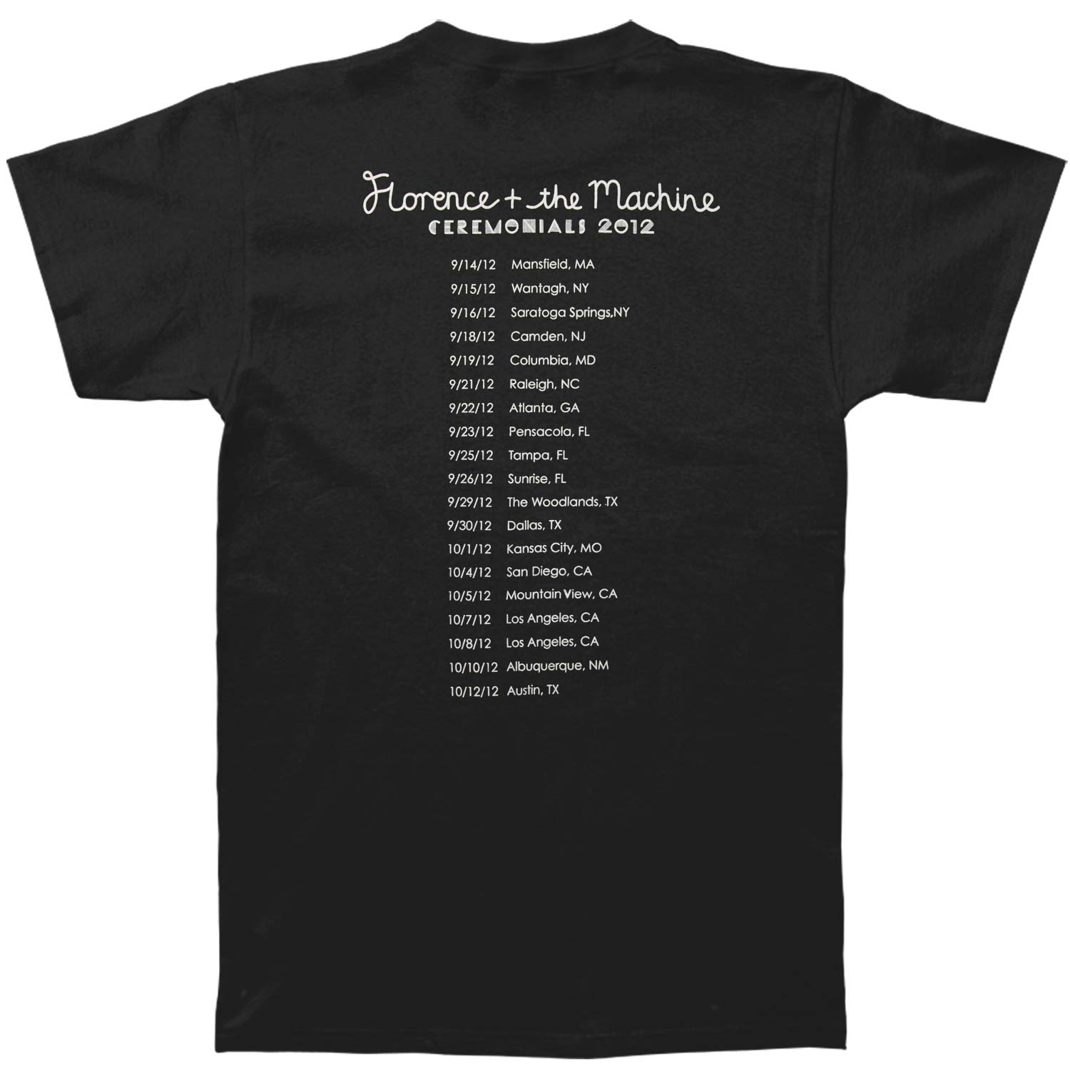 Florence + the Machine Ceremonials Tシャツ Florence + The Machine Ceremonials 2012 Tour Slim Fit T-shirt
