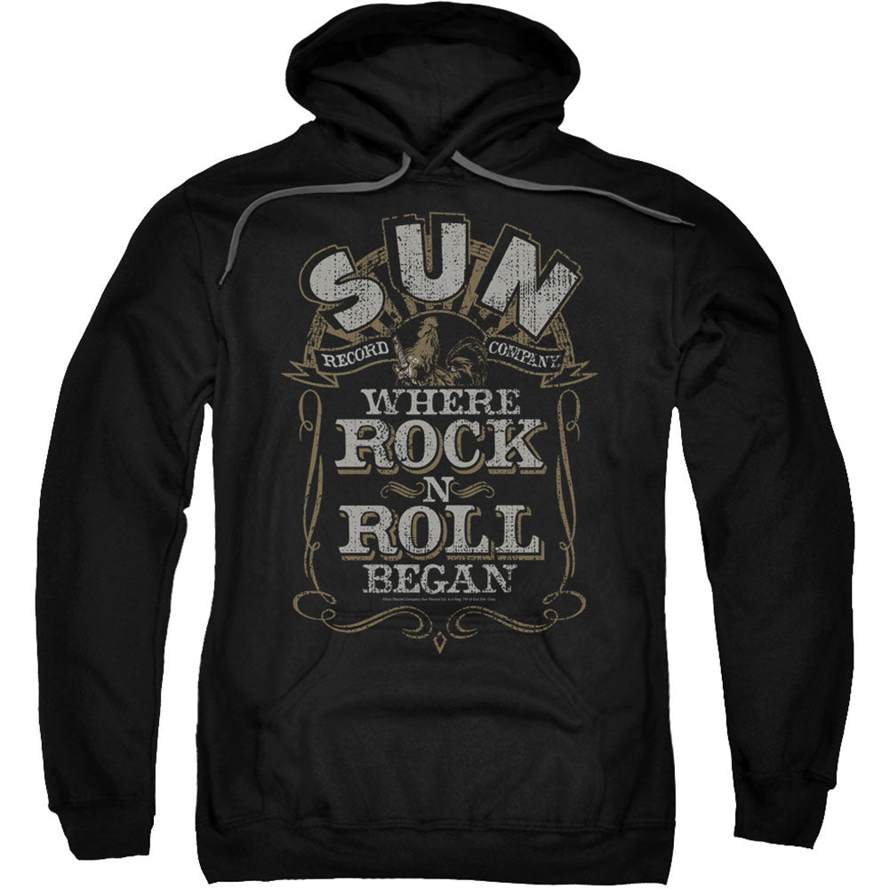 Sun Records Where Rock Began Adult 25% Poly Hooded Sweatshirt