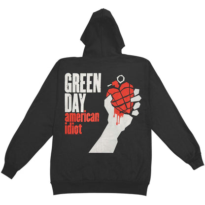 Green Day Logo American Idiot Zippered Hooded Sweatshirt