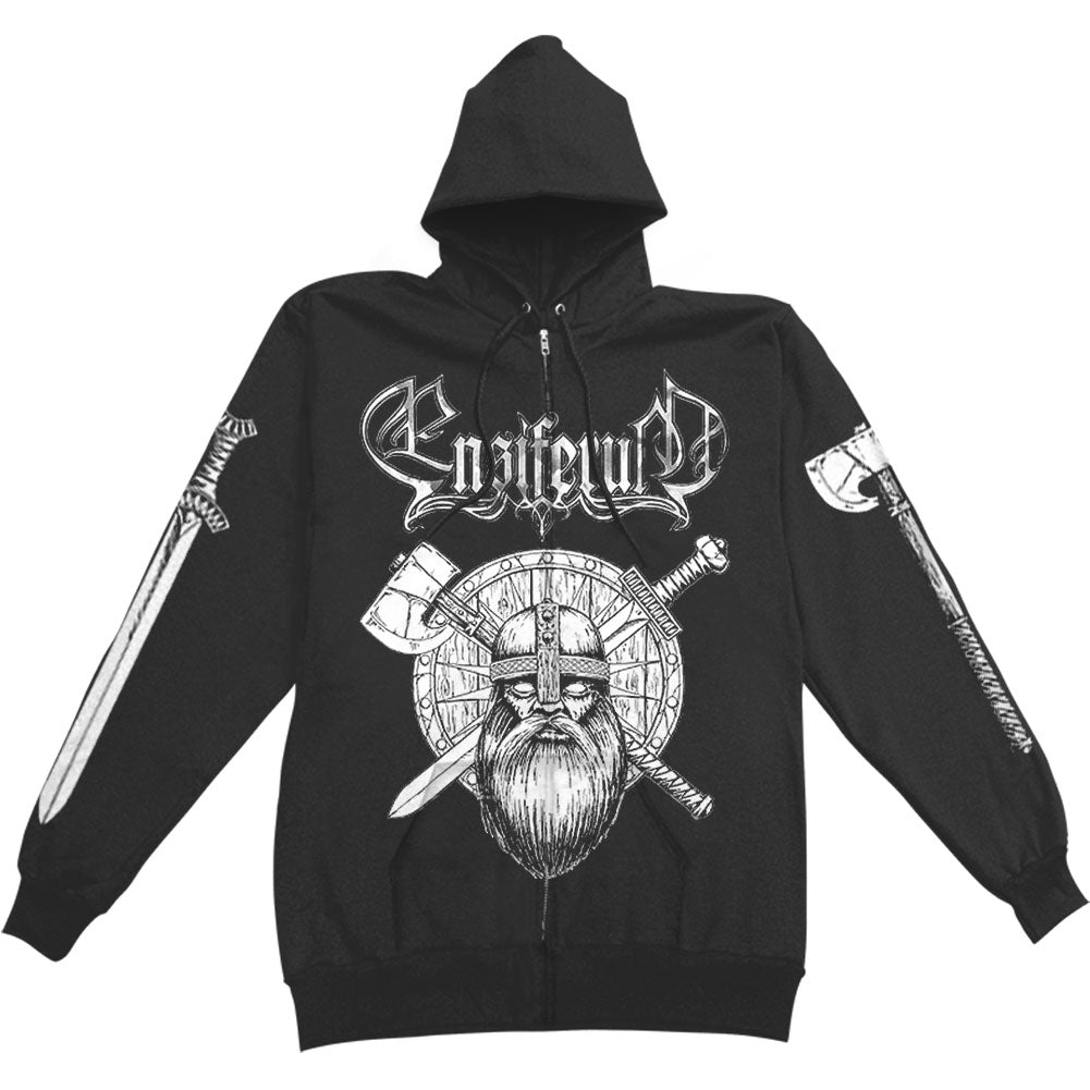 Sword & Axe Zippered Hooded Sweatshirt