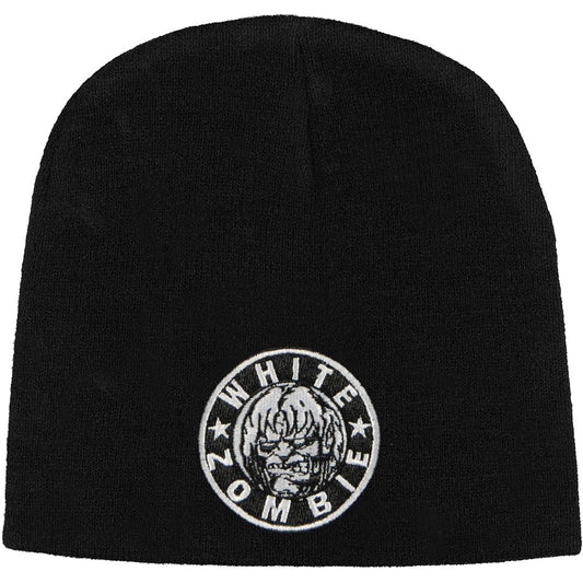 White Zombie Circle Logo Beanie