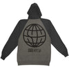 Globe Logo Zippered Hooded Sweatshirt