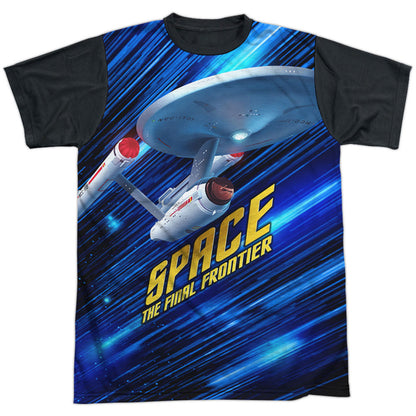 Star Trek Space Frontier Black Back 100% Poly Sublimation T-shirt