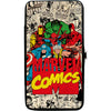 6-Superhero Marvel Comics Logo/Stacked Comic Scenes Girls Wallet
