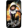 Spider-Gwen Crouching Pose/Buildings Splatter Black/White Girls Wallet