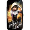 Spider-Gwen Crouching Pose/Buildings Splatter Black/White Girls Wallet