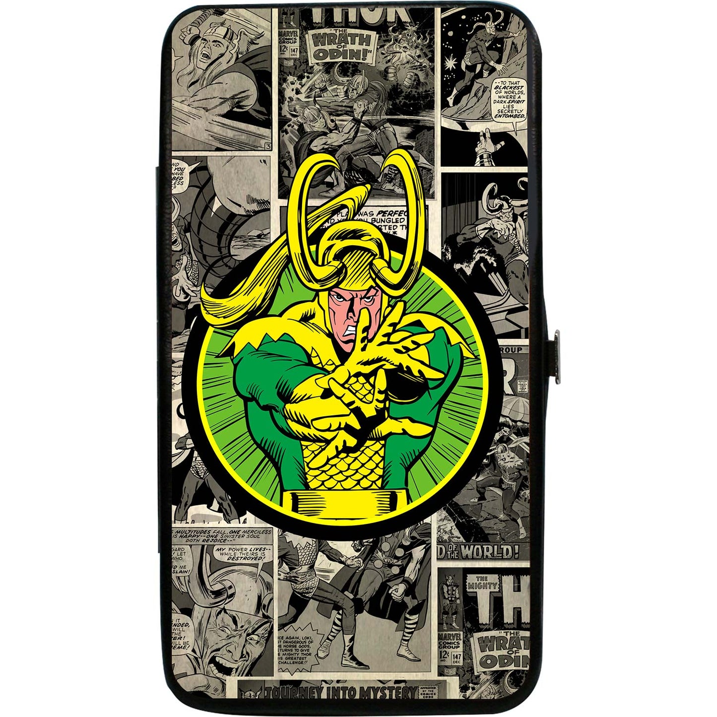 Loki Poses/Comic Blocks Grays/Yellow/Green Girls Wallet