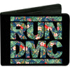Run Dmc Logo Black/Navy/Tropical Flora Bi-Fold Wallet