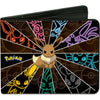 Eevee Electric Evolution Rays/Pok� Balls Browns/Mutli Color Bi-Fold