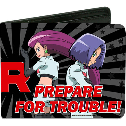 Team Rocket Jessie/James Prepare For Trouble!   Group Pose Rays Black/Grays/ Bi-Fold