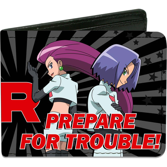 Team Rocket Jessie/James Prepare For Trouble!   Group Pose Rays Black/Grays/ Bi-Fold