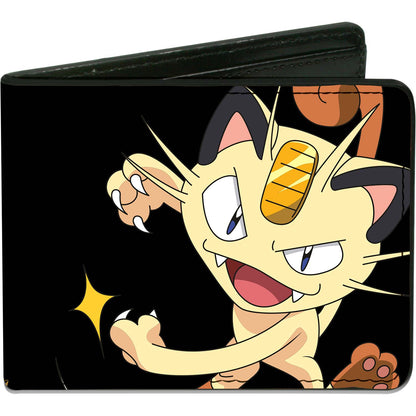 Meowth Clawing Pose4  Meowth/Blocks Black/Golds Bi-Fold