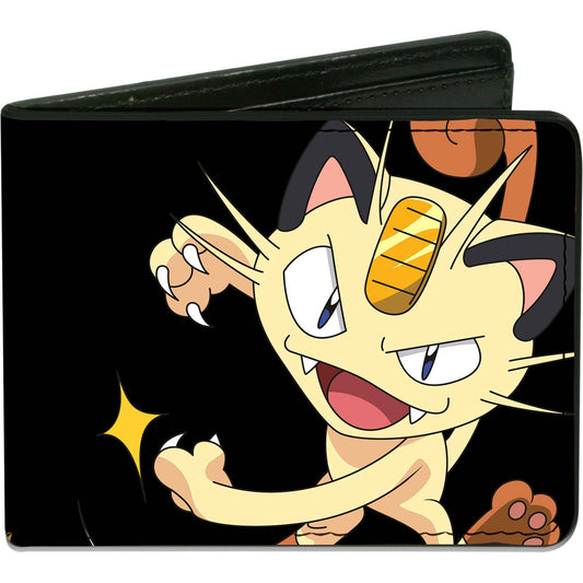 Meowth Clawing Pose4  Meowth/Blocks Black/Golds Bi-Fold