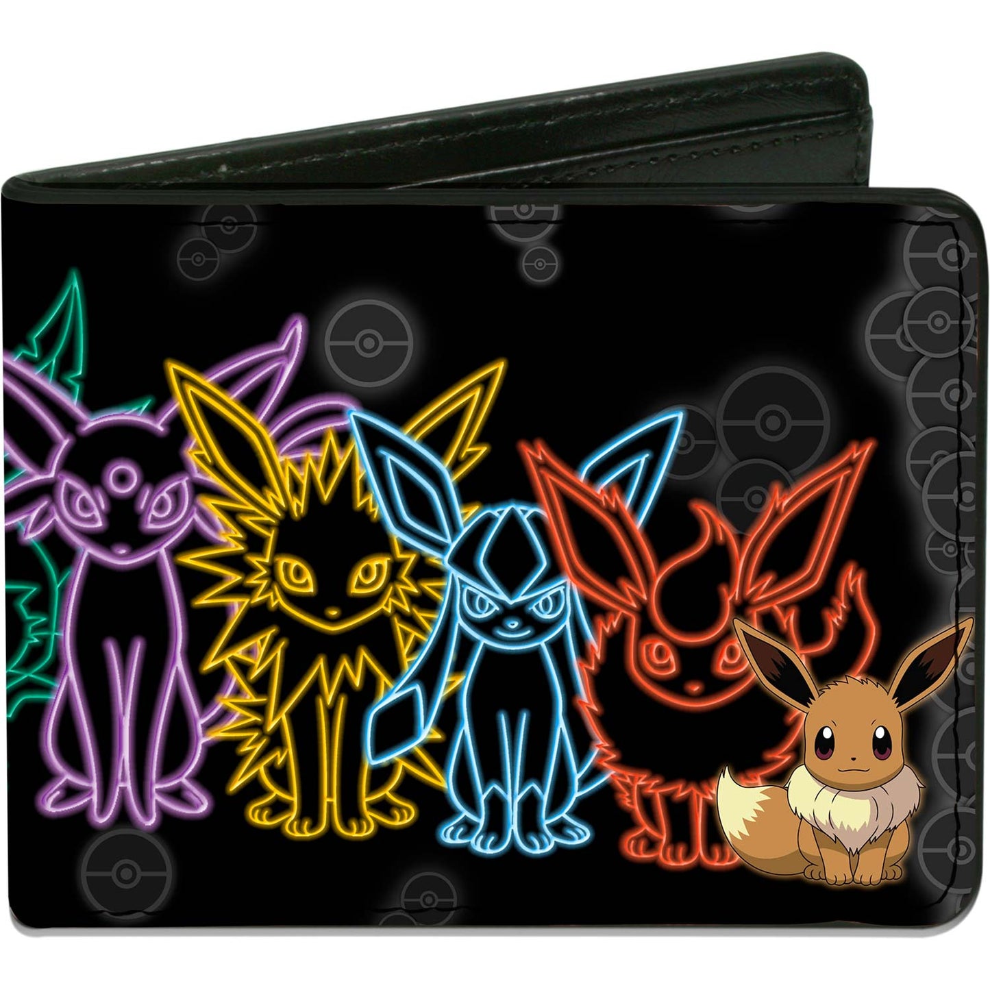 Electric Eevee Evolution Pok�mon/Pok� Balls Black/Grays/Multi Color Bi-Fold
