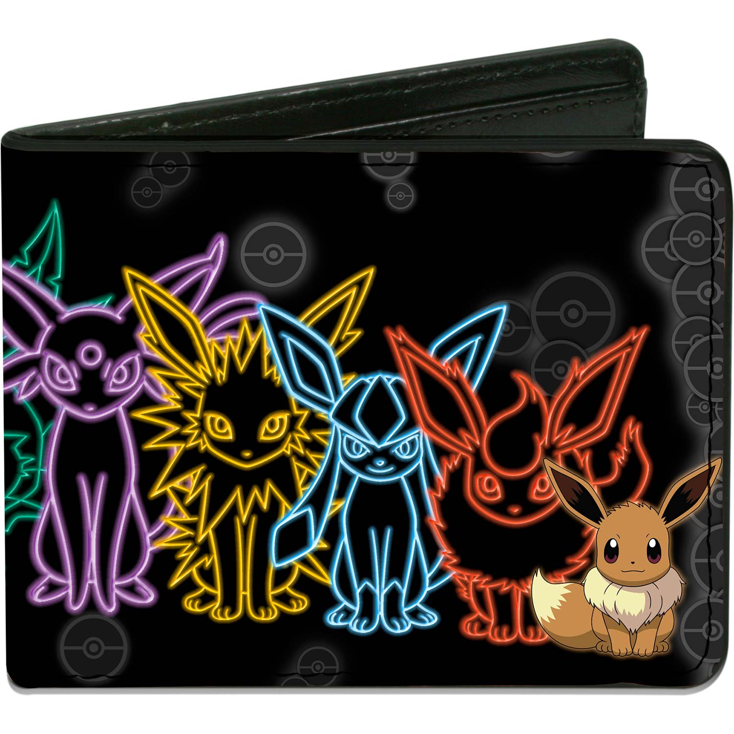Electric Eevee Evolution Pok�mon/Pok� Balls Black/Grays/Multi Color Bi-Fold