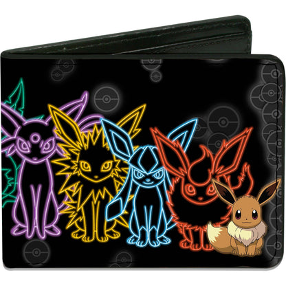 Electric Eevee Evolution Pok�mon/Pok� Balls Black/Grays/Multi Color Bi-Fold