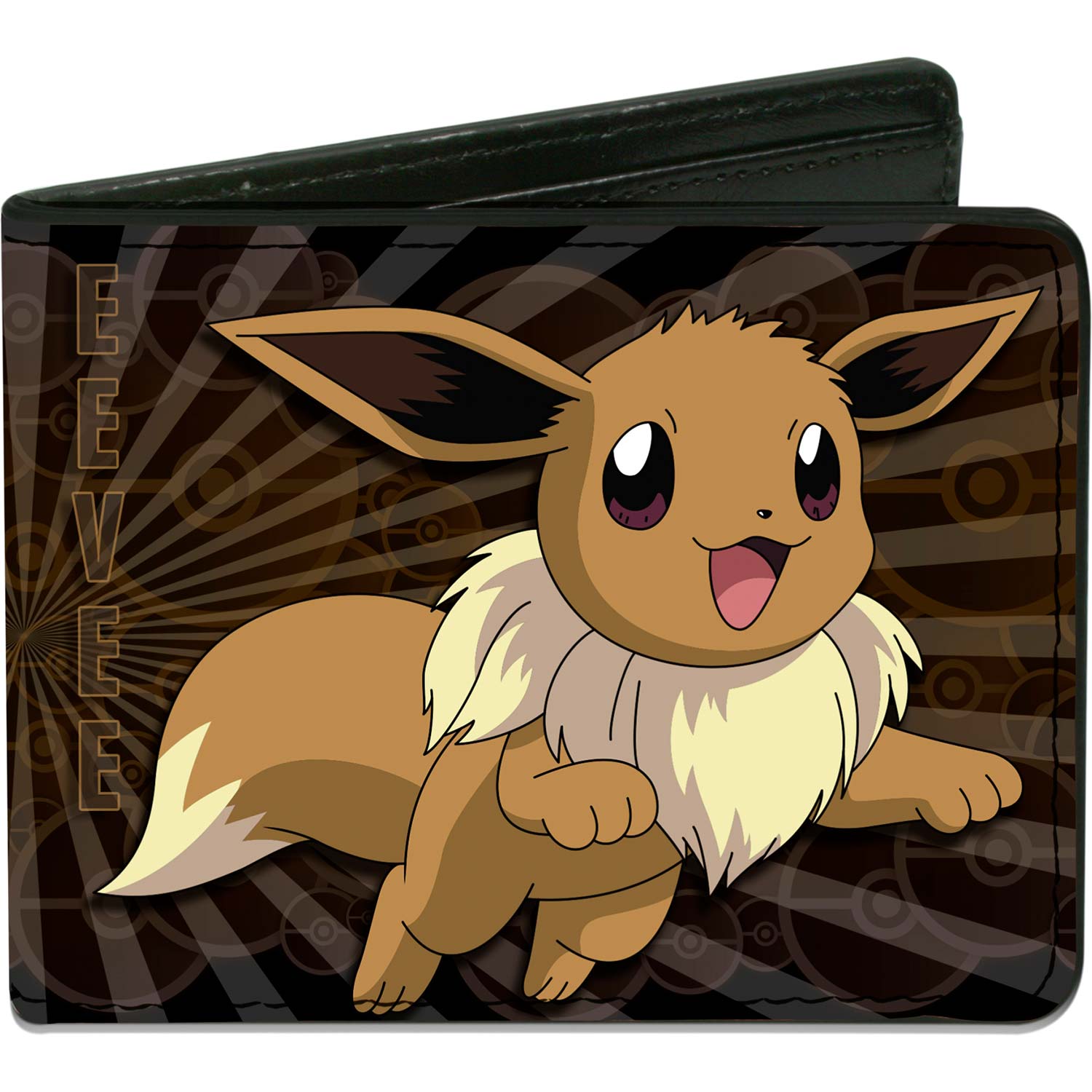 Eevee Jumping  Running Poses/Rays/Pok� Balls Browns Bi-Fold