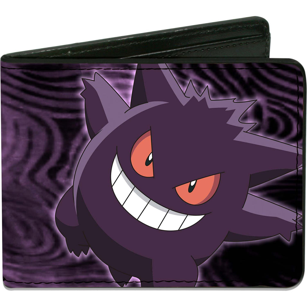 Pokemon Gengar Pose/Swirl Black/Purples Bi-Fold