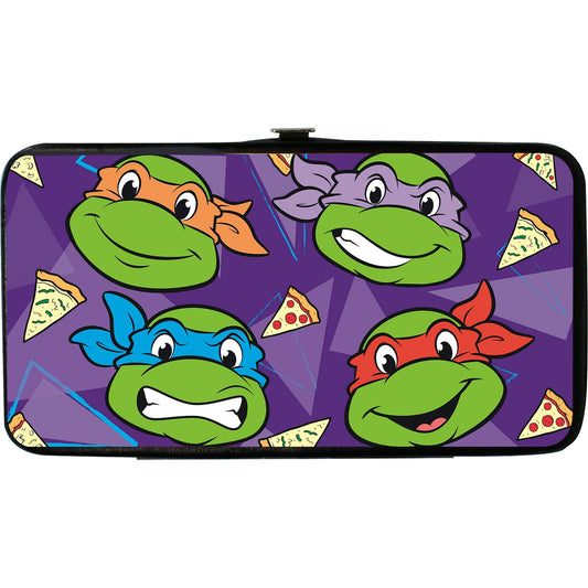 Classic Teenage Mutant Ninja Turtles Faces  I "Pizza Heart"  Purple Triangle Girls Wallet