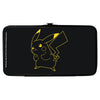 Pikachu Outline Tackle  Pose Black/Yellow Girls Wallet