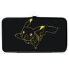 Pikachu Outline Tackle  Pose Black/Yellow Girls Wallet