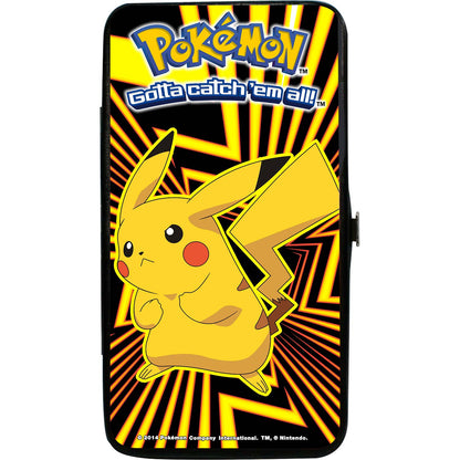 Pok�mon Pikachu Pose/Rays Black/Yellows Girls Wallet