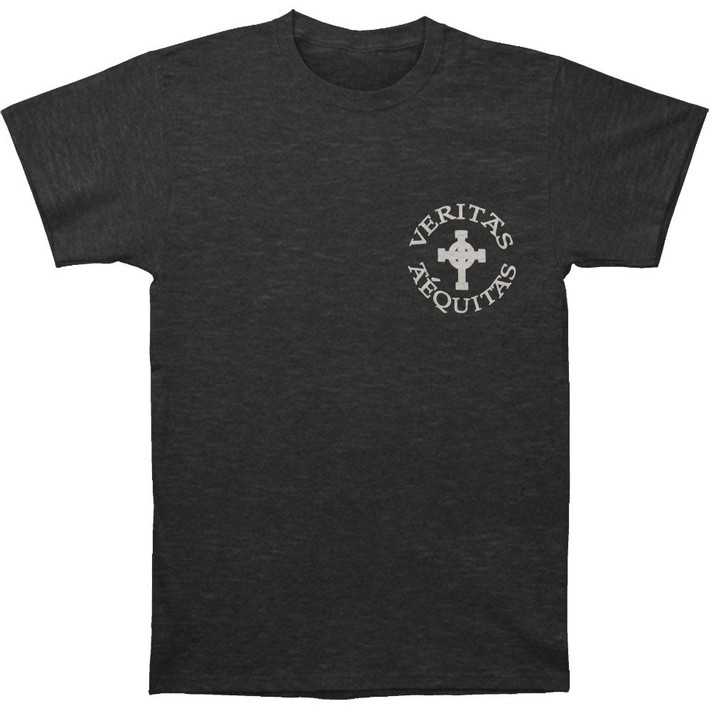 V/A Cross With Prayer On Back Gray Tee Slim Fit T-shirt