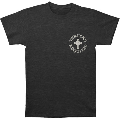 V/A Cross With Prayer On Back Gray Tee Slim Fit T-shirt