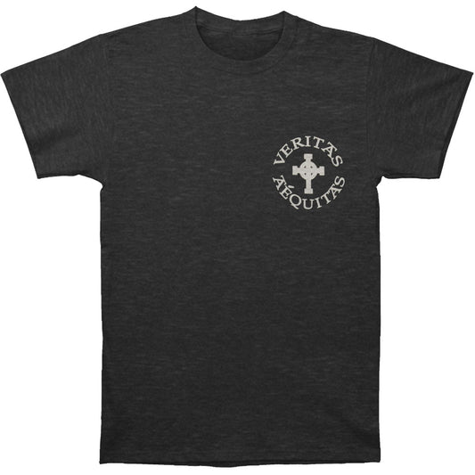 V/A Cross With Prayer On Back Gray Tee Slim Fit T-shirt