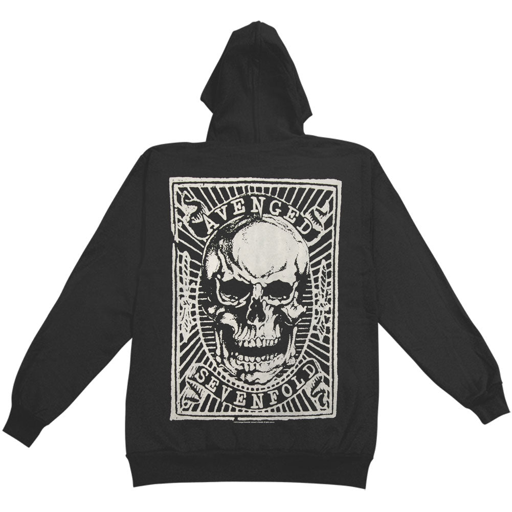 Skull Card Zippered Hooded Sweatshirt