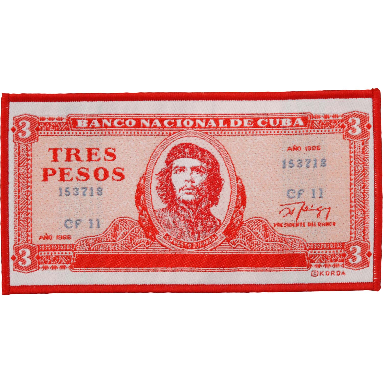 Che Guevara Tres Pesos Woven Patch