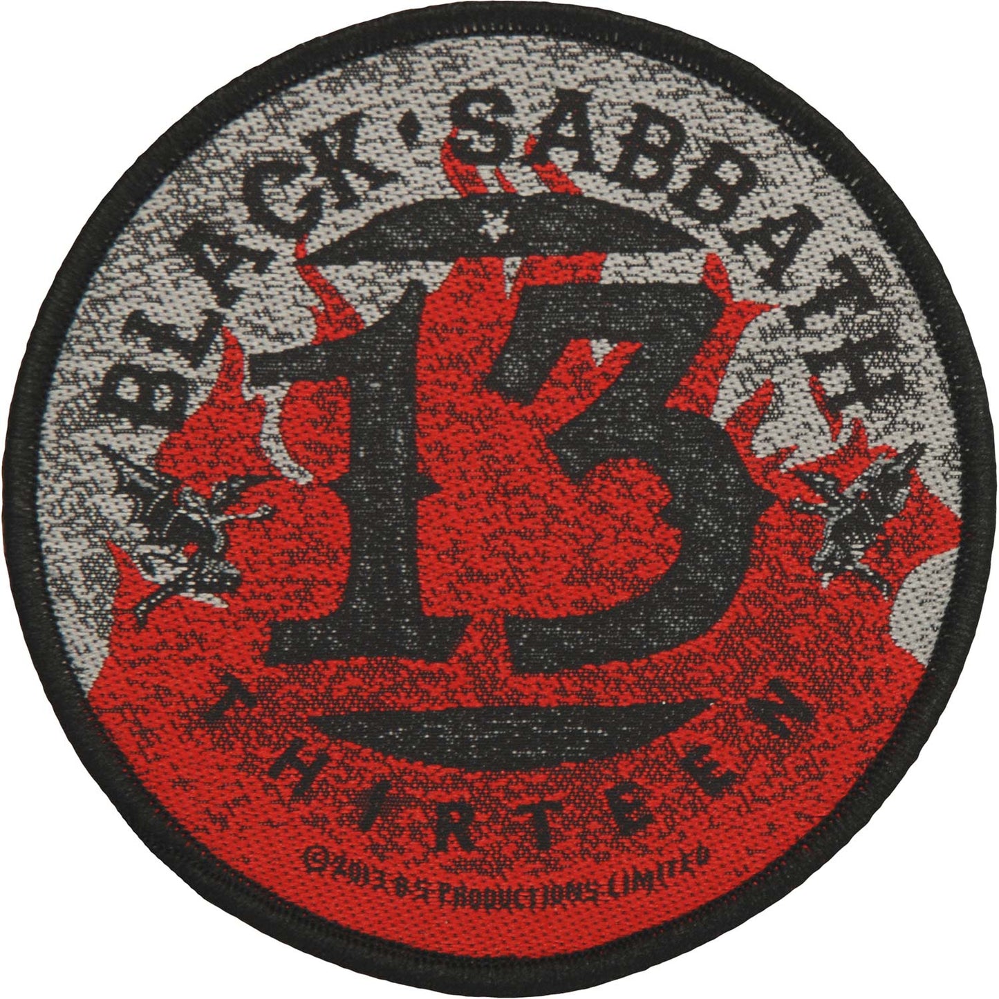 Black Sabbath 13/Flames Circular Woven Patch