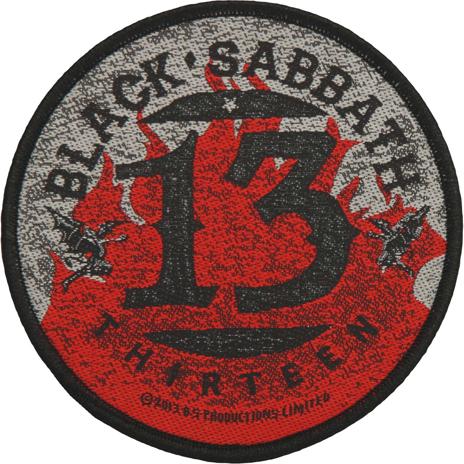 Black Sabbath 13/Flames Circular Woven Patch