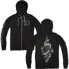 Dagger Snake Zippered Hooded Sweatshirt