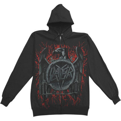 Slayer Bloody Shield All Over Print Zippered Hooded Sweatshirt