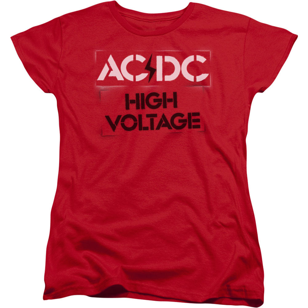 AC/DC High Voltage Stencil Womens T-shirt 316452 | Rockabilia Merch Store