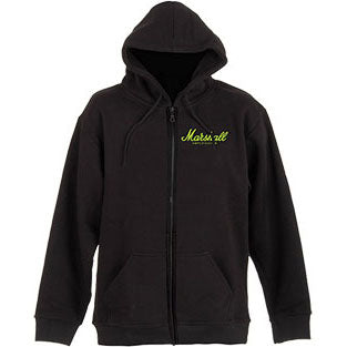 Green Logo Zippered Hooded Sweatshirt