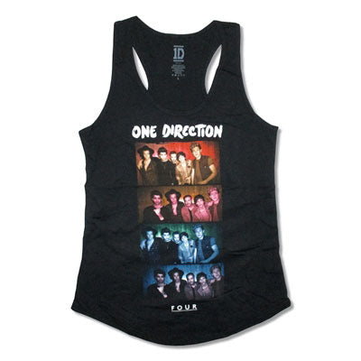 One Direction Four Photo Stack Womens Tank