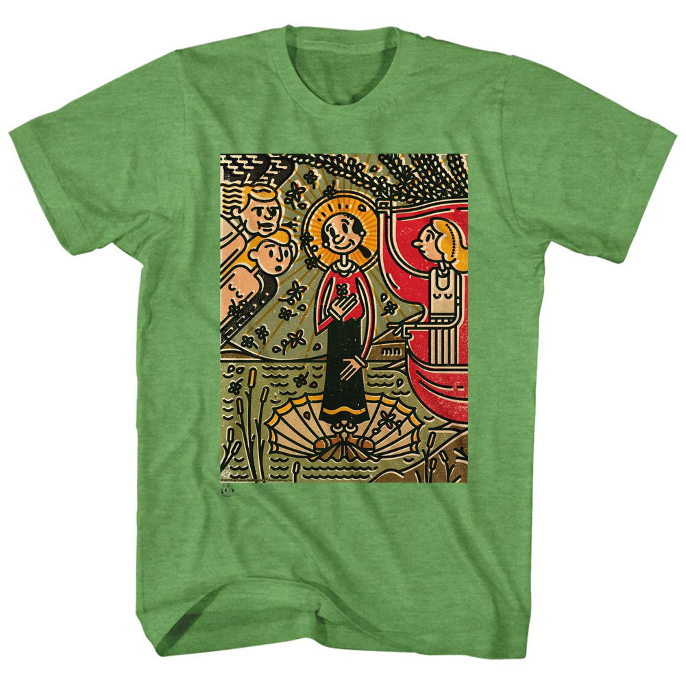 Popeye Mosaic Olive Slim Fit T-shirt