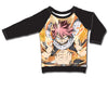 Natsu Lightning Fire Mode Raglan Anime Junior Top