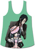 Green Background Anime Womens Tank