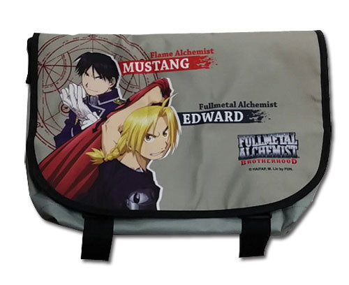 Full Metal Alchemist Brotherhood Edward & Mustang Anime Messenger Bag ...