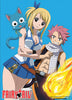 Natsu Lucy & Happy Turquoise Background Anime WallScroll