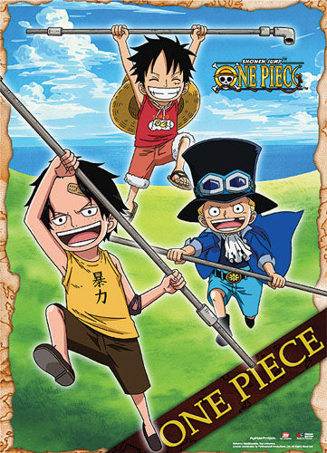 One Piece Luffy & Ace Childhood Scene Screen Anime WallScroll 324781 ...