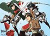 Eren Mikasa And Levi Watermelon Fight Anime WallScroll