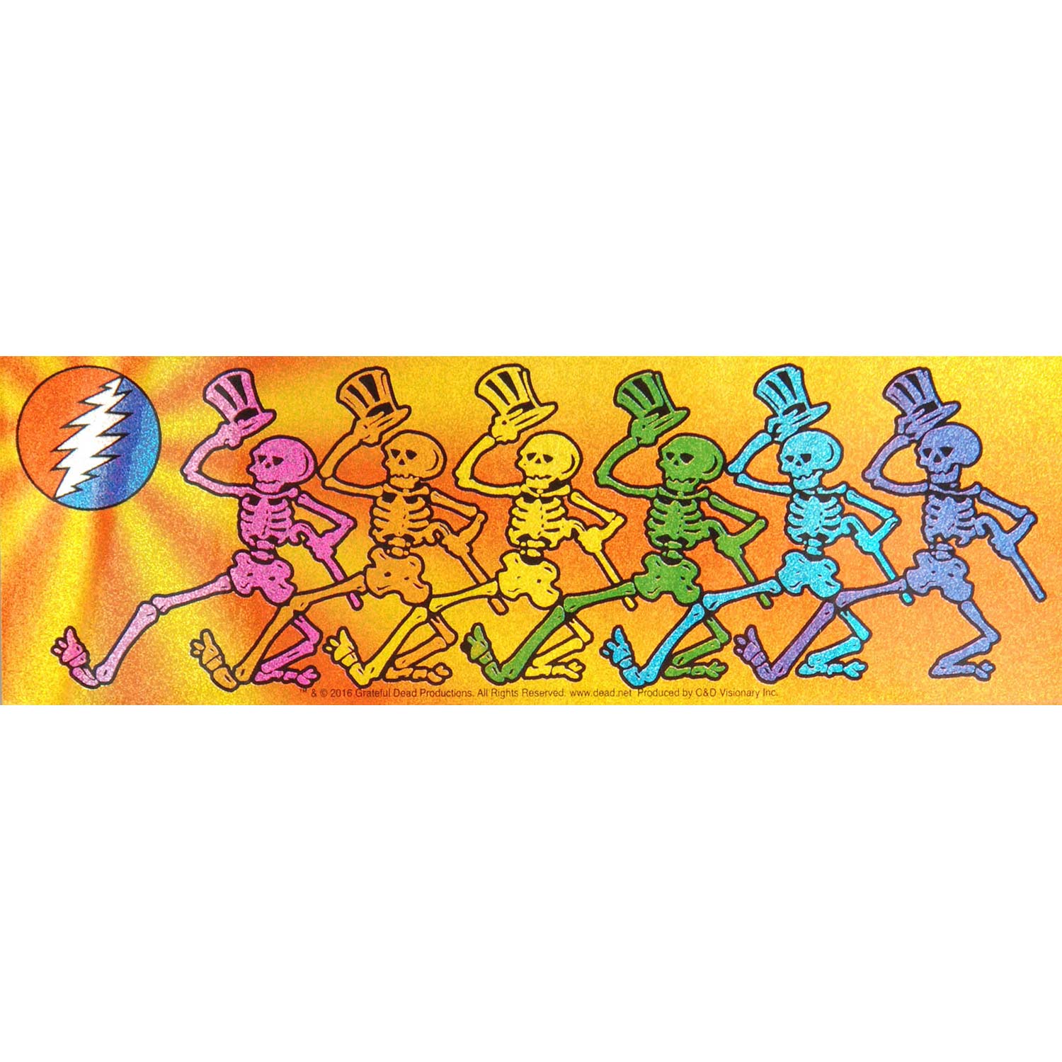 Grateful Dead Skellys Glitter Sticker