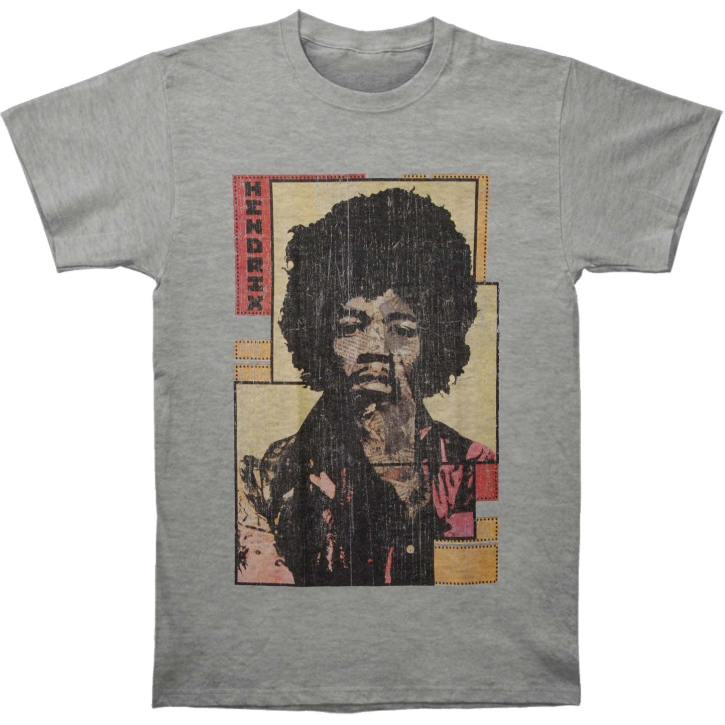Jimi Hendrix Collaged - Heather T-shirt