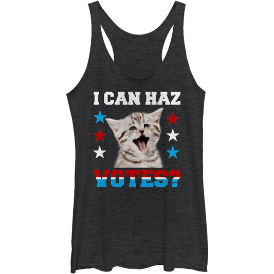 Can Votes - Heather - Racerback Womens Tank