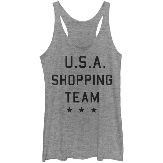 Shopping Team - Heather - Racerback Womens Tank