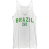 Brazil Flag - Heather - Racerback Womens Tank